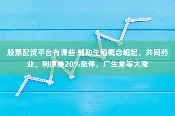 股票配资平台有哪些 辅助生殖概念崛起，共同药业、利德曼20%涨停，广生堂等大涨